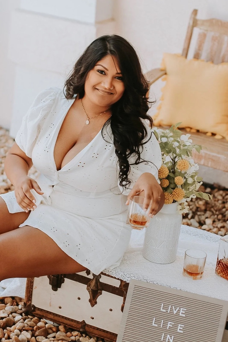 A seated portrait at a styled event